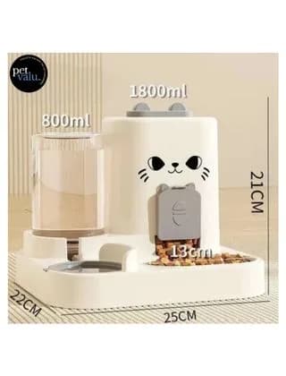 Chinese 2 in 1 Automatic Feeding Cute Pet Feeder with Separate Water Food Bowls