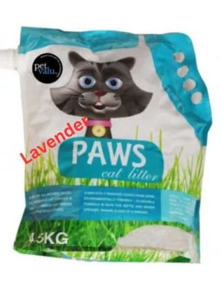 Paws Bentonite Cat Litter Lavender Flavor 6litter (4.5 Kg)