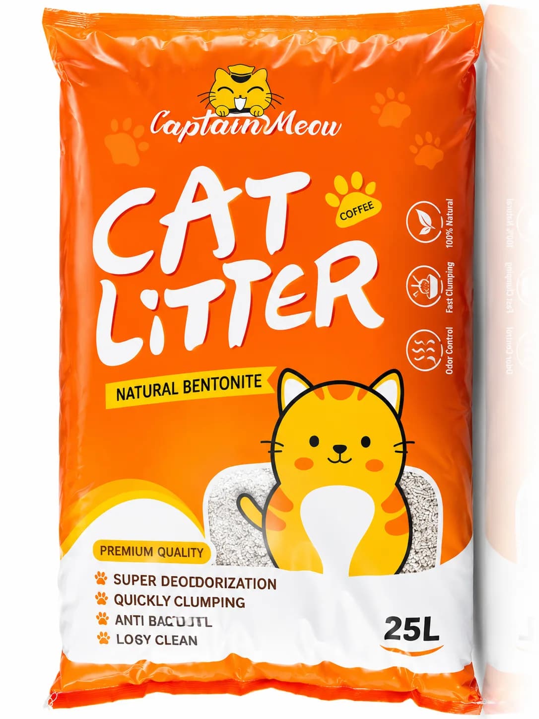 Captin Meow Bentonite Cat Litter Coffee Flavor 25Litter (20Kg)