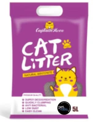 Captin Meow Bentonite Cat Litter Lavender Flavor 5Litter (4Kg)