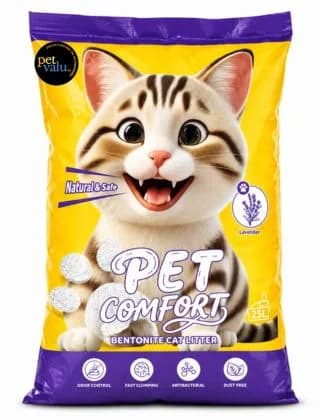 Pet Comfort Bentonite Cat Litter Lavender Flavor 25litter (20 Kg)