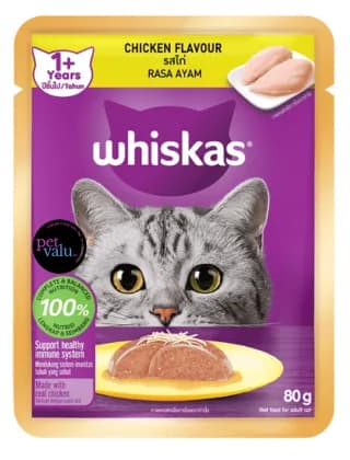 WHISKAS  CAT POUCH CHICKEN FLAVOUR 80gm