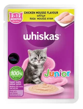 WHISKAS  CAT POUCH KITTEN CHICKEN MOUSSE FLAVOUR 80gm
