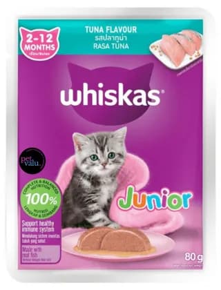 WHISKAS  CAT  POUCH KITTEN TUNA FLAVOR 80gm