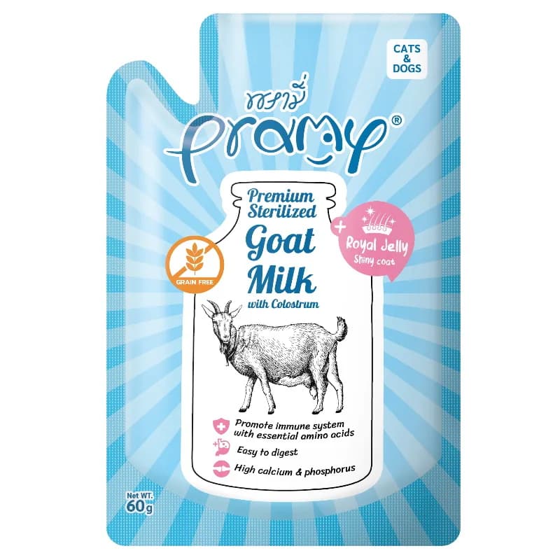 Pramy Pouch Goat Milk, Supplementary Goat Milk for Pets