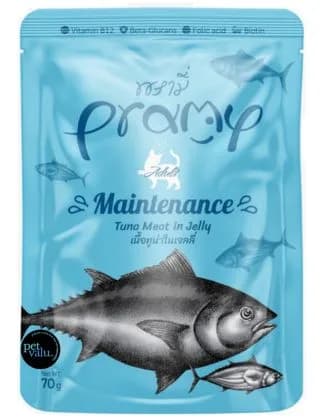 Pramy Cat Pouch Food MAINTENANCE - Tuna Meat in Jelly For Adult Cat 70gm