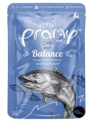 Pramy Cat Pouch BALANCE  Tuna Meat in Gravy For All Age Cats 70gm