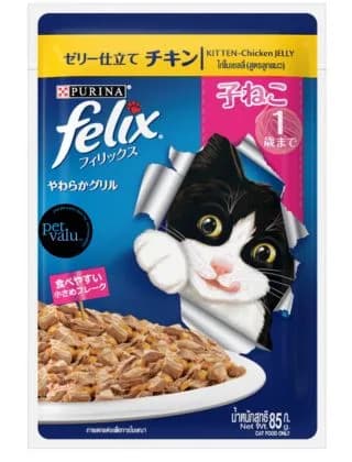 Purina Felix Kitten Pouch Chicken in Jelly 85g