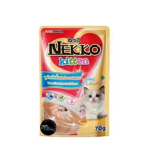 Nekko Kitten Cat Pouch Food - Tuna Creamy mix Salmon 70gm