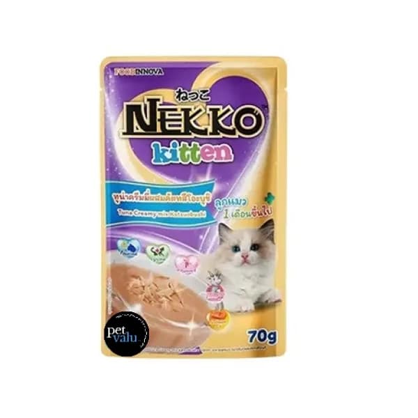 Nekko Kitten Pouch Tuna Creamy mix Katsuobushi 70gm