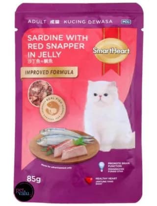 SMARTHEART CAT POUCH SARDINE WITH RED SNAPPER 85gm
