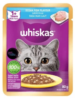 WHISKAS CAT POUCH OCEAN FISH FLAVOR 80gm
