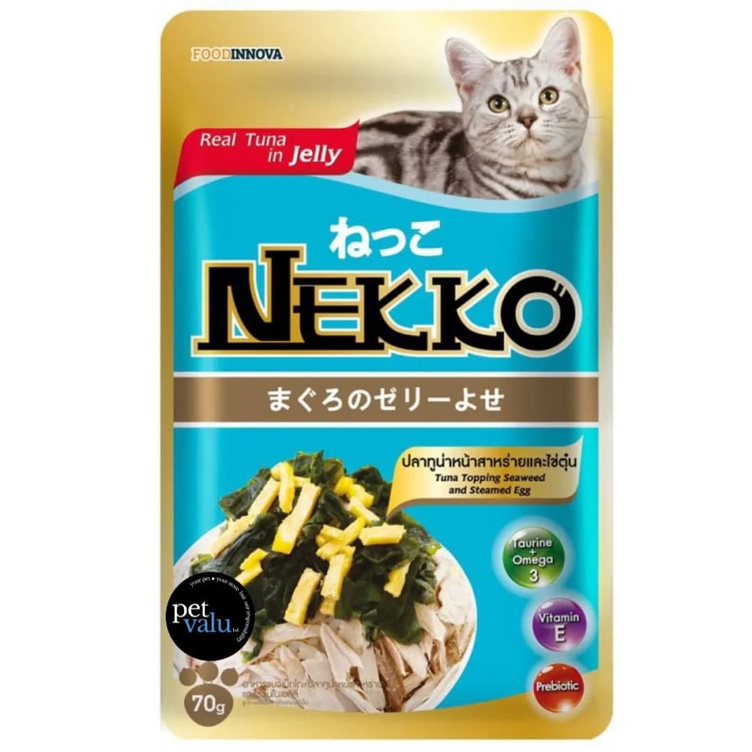 Nekko Pouch Tuna Topping Seaweed and Steamed 70gm